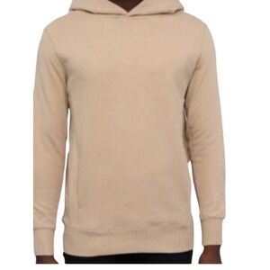 ESNTLS Tan Beige Pullover Hoodie Sweatshirt Long Sleeve Casual Mens Size M